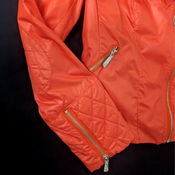 Vince Camuto Orange Quilted Moto Jacket - Picture 4 of 10